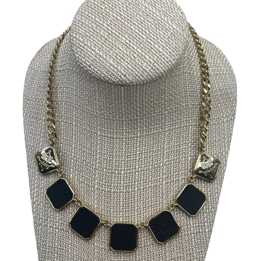 Black & Gold 16” Necklace, Earrings & Bracelet - Picture 7 of 11